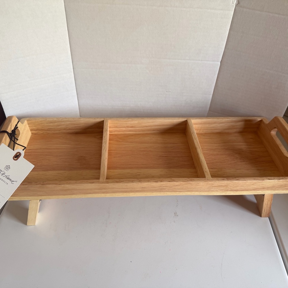 Hearth and hand Caddy Tray with Divided Compartments - Natural